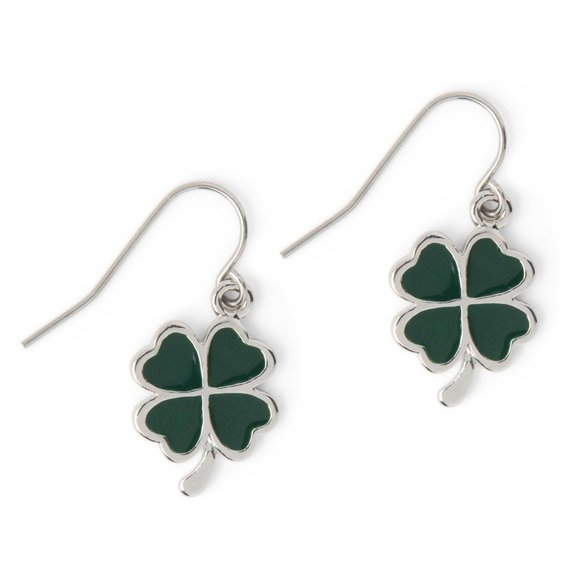 St Patrick's Day Earrings Lucky Four Leaf Clovers Womens Girls Jewelry - Picture 5 of 6